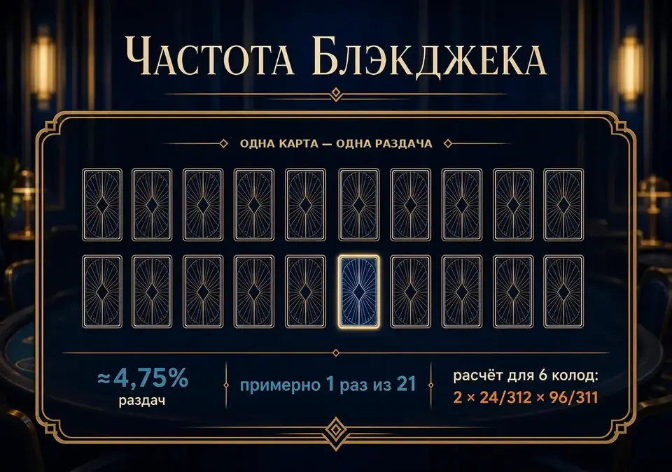 Инфографика: Частота блэкджека